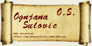 Ognjana Šulović vizit kartica
